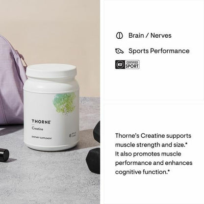 THORNE - Creatine - Creatine Monohydrate, Amino Acid Powder - Support Muscles, Cellular Energy and Cognitive Function* - Gluten-Free, Keto - NSF Certified for Sport - 32 Oz - 180 Servings