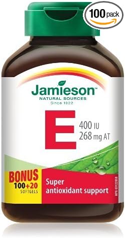 JamiesonVitamin E 400 IU . Bonus Size 100+20 Softgels - Super Antioxidant Support by Jamieson
