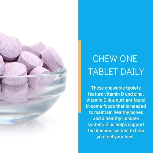 Consult Health IMMUNI-D Vitamin D Superior Immunity Support Chewable Tablets Cherry Flavor – Zinc – Elderberry Fruit -Dietary Support - 90 Count (1 Pack)