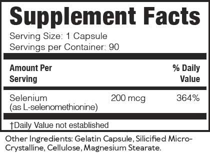 Brain Basics Ultra-Pure Selenomethionine - Proper Thyroid Function and Immune System Support - 200 mcg Most Bioavailable Selenium - 90 Servings