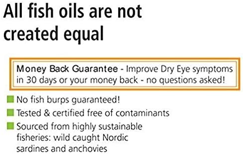 Formulated for Dry Eyes - 1700mg Triglyceride Omega-3 + EPA & DHA, Lutein,Zeaxanthin, B12, D3-60 Servings (Ultra Dry Eye, UDEVG - 1 Month Half Size)