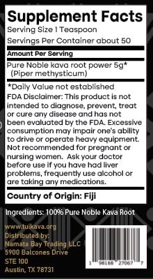 TUI KAVA PREMIUM WELLNESS KAVA - MICRONIZED Noble Fijian Kava 250g (8.8oz) - INDIVIDUAL Size | Very Heady | Morning/Daytime Kava | Increase Focus | Mood/Sleep Support | Stress Relief | NO STRAINING