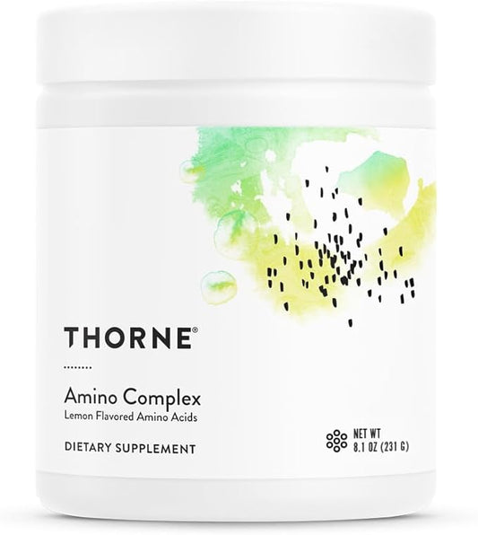 THORNE - Amino Complex - Clinically-Validated EAA and BCAA Powder for Pre or Post-Workout - Promotes Lean Muscle Mass & Energy Production* - NSF Certified for Sport - 30 Servings - 8.1 Oz - Lemon