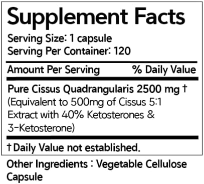 Cissus Extract [Premium] 2500mg, 120 caps (Pack of 2)