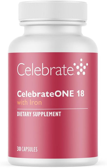 Celebrate Vitamins CelebrateONE 18, 18mg Iron - One A Day Bariatric Multivitamin, Essential Vitamins & Minerals - Gastric Bypass & Sleeve Gastrectomy Supplement (30 Capsules)