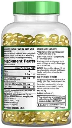 Finest Nutrition Half-the-Size Fish Oil 1200 mg, Softgels, 200 ea
