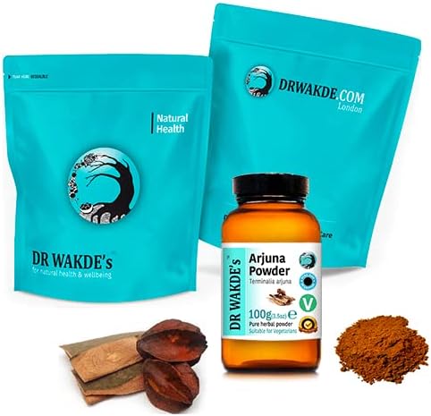 DR WAKDE'S Arjuna Bark Powder (Terminalia arjuna) - 100g (3.5oz) | Pure, Raw & Dried Powder | Natural Aroma and Freshness | Fine Powder | Vegan | Premium Grade | Nothing Added, Nothing Removed