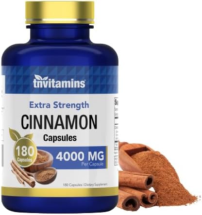 Cinnamon Capsules 4,000 mg Equivalent - 180 Capsules | Cassia & Ceylon Cinnamon Pills | Two Varieties! | Non-GMO! | Made in The USA!