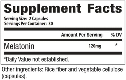 120 mg High Dosage Melatonin Max in Easy-to-Swallow Capsules - 30 Servings