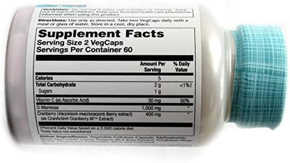 D-Mannose with CranActin Solaray 120 VCaps, Pack of 2