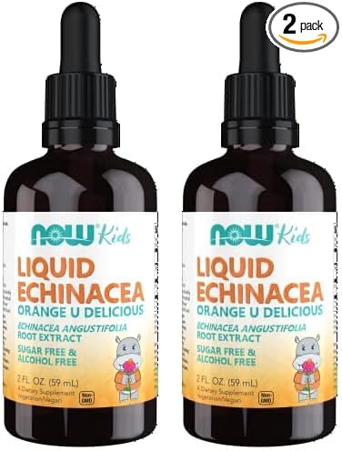 NOW Supplements, Kids Liquid Echinacea with Dropper, Immune System Support, Formulated for Kids, 2 Fl Ounce, Packaging May Vary (Pack of 2)
