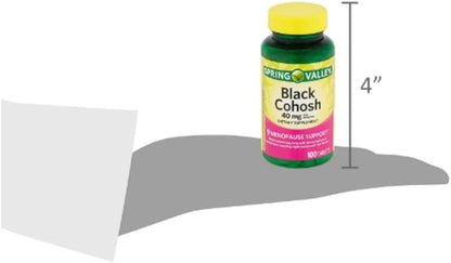 Spring Valley Black Cohosh - Menopause Support 40 mg, 100 Count + STS Sticker.