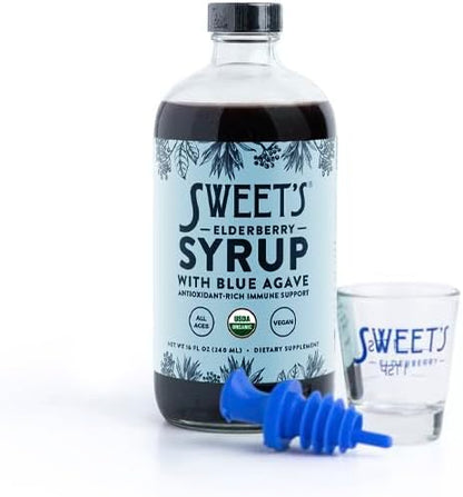 Elderberry Syrup with Blue Agave | Immune Support | USDA Organic Certified | Non-GMO | Vegan | Gluten-Free (16 oz)