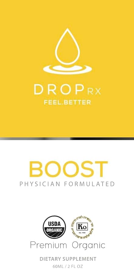 DropRx Boost by Dr. Nicole Saphier – Maca Root, Ashwagandha, Lions Mane & Peppermint Leaf Extract for Vitality Support, Non-GMO, Vegan, Gluten-Free, Kosher, Made in USA (2 Fl Oz)
