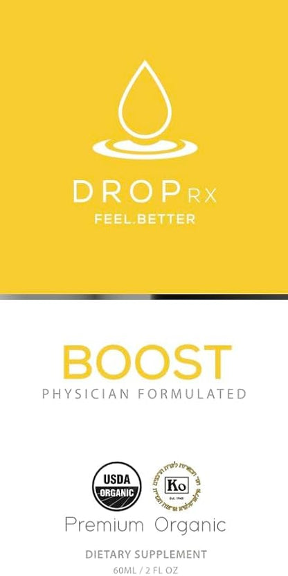 DropRx Boost by Dr. Nicole Saphier – Maca Root, Ashwagandha, Lions Mane & Peppermint Leaf Extract for Vitality Support, Non-GMO, Vegan, Gluten-Free, Kosher, Made in USA (2 Fl Oz)
