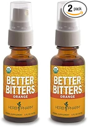 Herb Pharm Better Bitters Certified Organic Digestive Bitters, Orange, 1 Ounce (Pack of 2)