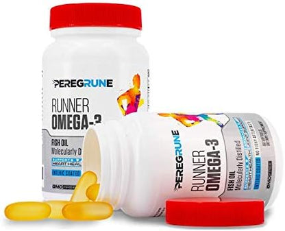 Runner Omega 3 Fish Oil – Triple Strength Nutritional Sport Supplement - Helps Support Heart & Joint Health for Running with Omega- EPA & DHA - 1000 mg, 1 Month Capsules for Men and Women