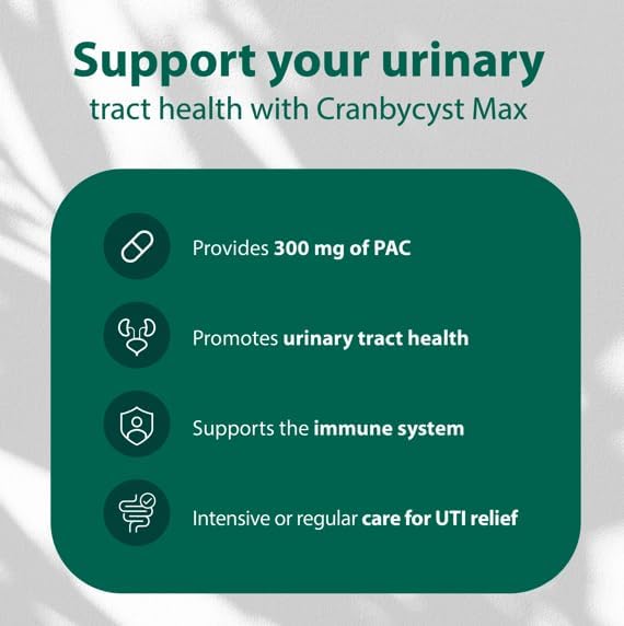 Cranbycyst Max – UTI Treatment for Women – 9 Glasses of Cranberry Juice in 1 Serving – Sugar-Free Cranberry Pills – Urinary Tract Health Support & UTI Protection – 30 CT