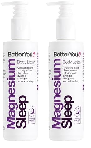 BetterYou Magnesium Sleep Body Lotion - Relaxing Body Lotion - Magnesium Body Cream with Lavender and Chamomile Blend - Sore Muscle Relief - 6.08 oz (Pack of 2)
