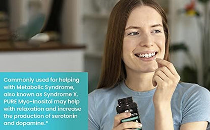 Myo-Inositol (365 Capsules) No Magnesium Or Rice Fillers, Always Pure, Lab Verified