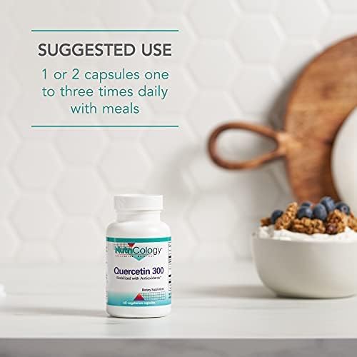 Nutricology Quercetin 300 Dietary Supplement - Immune Support, Stabilized with Antioxidants, Bioflavonoid, Mast Cell, Hypoallergenic, Delayed-Release, Vegetarian Capsules - 60 Count