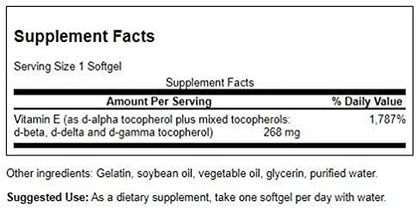 Swanson E-400 Mixed Tocopherols 400 Iu (268 mg) 100 Sgels (2 Pack)