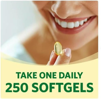 Vitamin D3 5000iu, 125 mcg per Softgel, Healthy Muscle Function, and Immune Support, Non-GMO, Gluten Free and Dairy Free Vitamin D Supplement, 250 Count