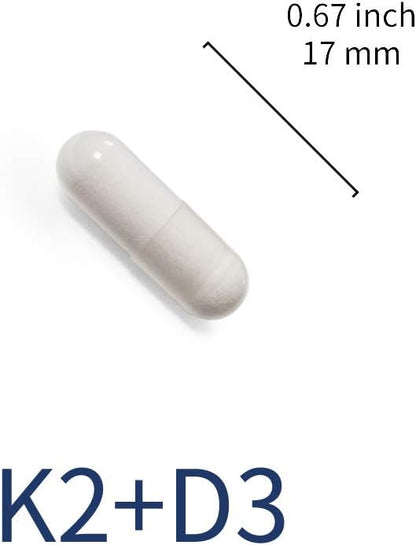 Lovita Vitamin K2 + D3, 400 IU Vegan Vitamin D3 & 120 mcg Vitamin K2 (MK-7), 2 in 1 Formula, Immune Vitamin Complex, Supports Your Heart, Teeth and Immune Function, 30 Vegetarian Capsules (Pack of 3)