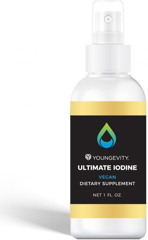 Youngevity Ultimate Iodine Supplement – Vegan Supplement with 300 mcg Iodine, B12, Zinc, Selenium & Copper – Liquid Iodine for Energy, Metabolism, Hormone Balance – Non-GMO, Gluten-Free