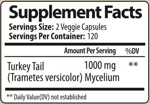 Turkey Tail Mushroom Capsules - Organic Mushroom Supplement for Immune System Health Support - 1000 mg Premium Supplements - 240 Capsules