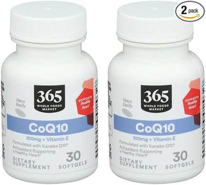 365 by Whole Foods Market, Co Q10 100Mg, 30 Softgels (Pack of 2)