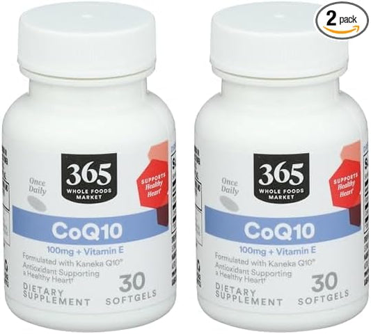 365 by Whole Foods Market, Co Q10 100Mg, 30 Softgels (Pack of 2)