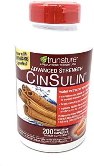 Advanced Strength Cinsulin Cinnamon, Chromium Picolinate, Vitamin D3 Cinnamon 500 Mg, Chromium Picolinate, 400 Mcg, Vitamin D3, 500 Iu, 200 Capsules
