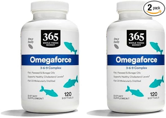 365 by Whole Foods Market, Omegaforce 3 6 9 Complex, 120 Softgels (Pack of 2)