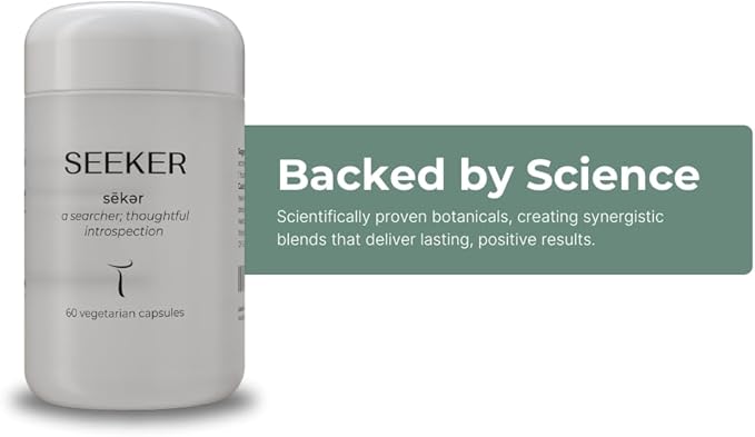 SEEKER Botanical Supplement by Setas – Organic Motherwort, Gotu Kola, & Holy Basil to Support Deep Introspective Reflection & Self-Exploration, Vegan & Non-GMO, 60-Day Supply