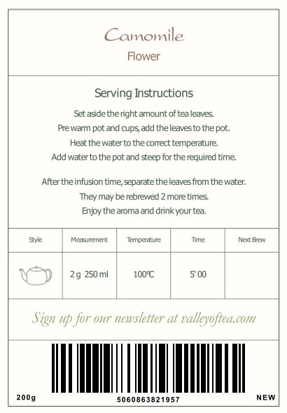 Chamomile Flowers Organic Herbal Tea - Soothing and Relaxing - Wild Matricaria Chamomile - Cammomile Chamomile Flowers Chanomille Chanile Chamoline Flowers Organic Camomile Flower Chammomile