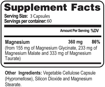 Magnesium Syn3rgy (Mag Glycinate, Mag Malate, Mag Taurate) - 180 Capsules
