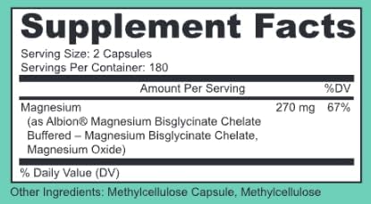 Lively Vitamin Co. Magnesium Ease - Chelated - Highly Bioavailable - Tension - Stress - Nerves - Immune Function - RLS - Gluten Dairy Soy Free - Non-GMO - 360 Vegan Capsules