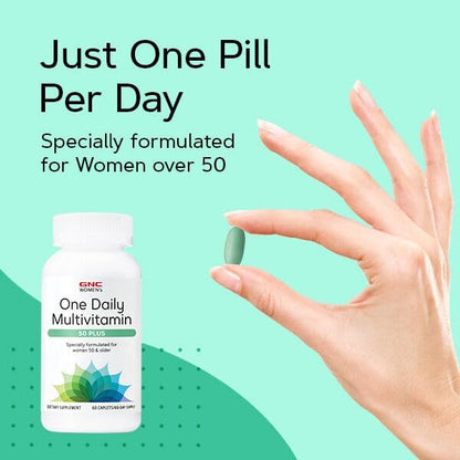 GNC One Daily Multivitamin 50 Plus | Science-Backed Formula | 60 Caplets