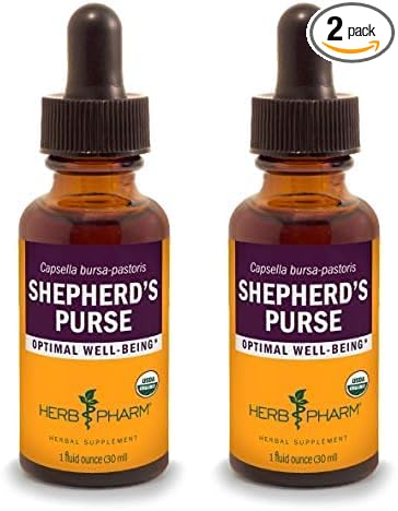 Herb Pharm Certified Organic Shepherd's Purse Liquid Extract, 1 Oz (Pack of 2)