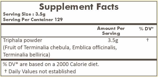 HERBAL HILLS Triphala Powder | 16 Oz (454 GMS) | Formula of Amla Haritaki & Bibhitaki (1 Pound (Pack of 1))