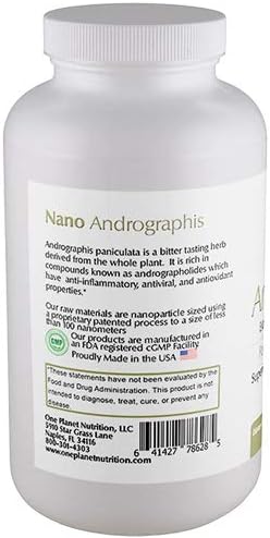 Nano Andrographis 500 mg Veggie Capsules (120 Servings), Andrographis paniculata Extract, Nano for Superior Absorption, Supports Overall Wellness, Non-GMO, Vegan, Gluten-Free