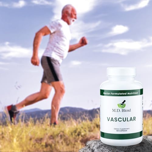 M.D. Vascular - Expert Formulated Supplement - Vascular & Overall Wellness Goals - Proper Flow, Numbers, Balance - Powerful Garlic, Ginger, L-Arginine, Pomegranate - 120 Capsules (Pack of 2)