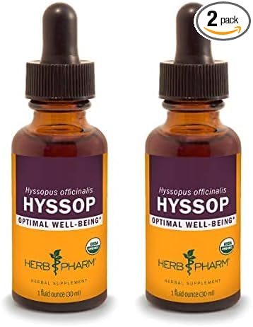 Herb Pharm Certified Organic Hyssop Liquid Extract - 1 Ounce (Pack of 2)