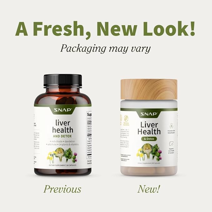 Snap Supplements Liver Health Support Supplement, Natural Liver Cleanse Detox and Repair, 60 Count (Pack of 2)