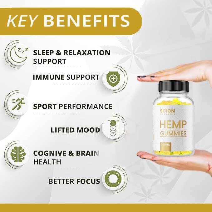Hemp Gummies - Improve Joint Health - Natural Raspberry Flavor-Chewable Vitamins for Adults-30 Gummies-2 Pack
