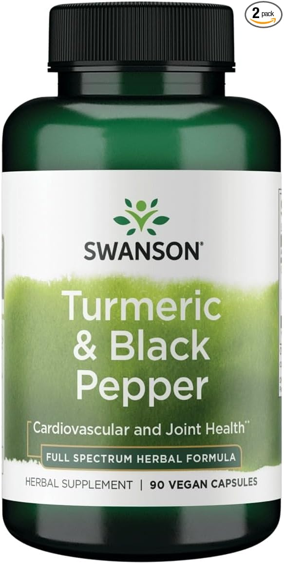 Swanson Premium- Turmeric & Black Pepper - Antioxidant, Digestion & Joint Support - 90 Veg Caps