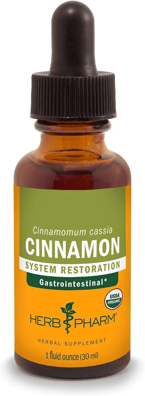 Herb Pharm Certified Organic Cinnamon Liquid Extract for Cardiovascular and Circulatory Support - 1 Ounce