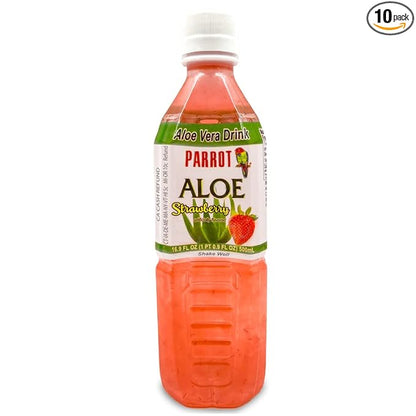 Parrot Brand Aloe Strawberry 16.9 fl.oz.（Pack of 10）