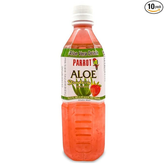 Parrot Brand Aloe Strawberry 16.9 fl.oz.（Pack of 10）